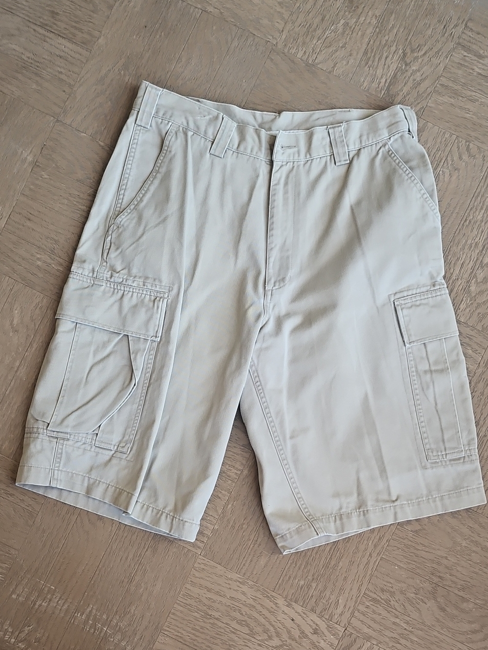 Lee Dungarees Mens Khaki Cargo Shorts Tan Cotton Multi Pocket Size 32